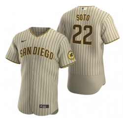 Men San Diego Padres 22 Juan Soto Tan Flex Base Stitched Baseball Jersey