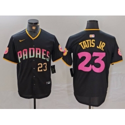 Men San Diego Padres 23 Fernando Tatis Jr  Black Cool Base Stitched Baseball Jersey 1