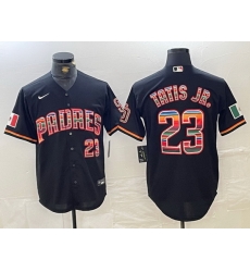 Men San Diego Padres 23 Fernando Tatis Jr  Mexico Black Cool Base Stitched Baseball jerseys