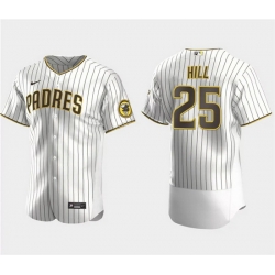 Men San Diego Padres 25 Tim Hill White Flex Base Stitched Baseball Jersey