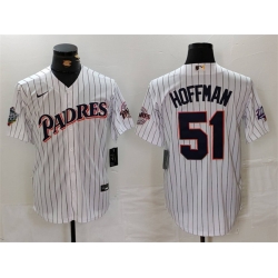 Men San Diego Padres 51 Trevor Hoffman White 1998 World Series Cool Base Stitched Baseball Jersey