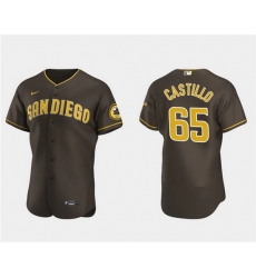 Men San Diego Padres 65 Jos E9 Castillo Brown Flex Base Stitched Baseball Jersey