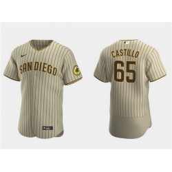 Men San Diego Padres 65 Jos E9 Castillo Tan Flex Base Stitched Baseball Jersey