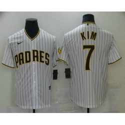 Men San Diego Padres 7 Ha Seong Kim White Stitched MLB Cool Base Nike Jersey