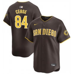 Men San Diego Padres 84 Dylan Cease Brown 2024 Away Limited Stitched Baseball Jersey