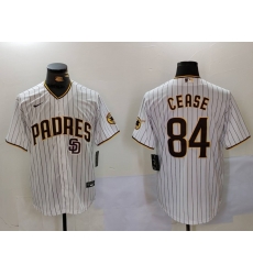 Men San Diego Padres 84 Dylan Cease White Cool Base Stitched Baseball Jersey 2