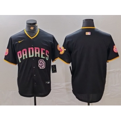 Men San Diego Padres Blank Black Cool Base Stitched Baseball Jersey 1