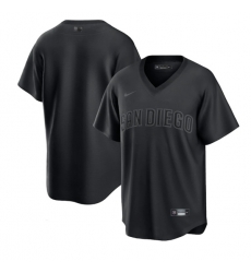 Men San Diego Padres Blank Black Pitch Black Fashion Replica Stitched Jersey