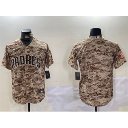 Men San Diego Padres Blank Tan Camo Cool Base Stitched Baseball Jersey