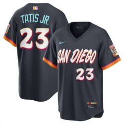 Men San Diego Padres  Fernando Tatis Jr  Obsidian 2026 City Connect Stadium Stitched Baseball Jersey