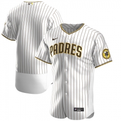 Men San Diego Padres Men Nike White Brown Flex Base Alternate Team MLB Jersey