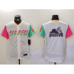 Men San Diego Padres big logo Profar White City Connect Cool Base Stitched Baseball Jersey 8