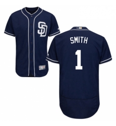 Mens Majestic San Diego Padres 1 Ozzie Smith Navy Blue Alternate Flexbase Authentic Collection MLB Jersey