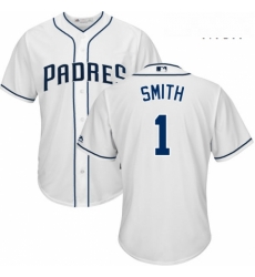 Mens Majestic San Diego Padres 1 Ozzie Smith Replica White Home Cool Base MLB Jersey