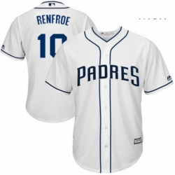 Mens Majestic San Diego Padres 10 Hunter Renfroe Replica White Home Cool Base MLB Jersey 