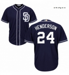 Mens Majestic San Diego Padres 24 Rickey Henderson Replica Navy Blue Alternate 1 Cool Base MLB Jersey