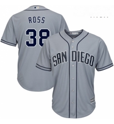 Mens Majestic San Diego Padres 38 Tyson Ross Authentic Grey Road Cool Base MLB Jersey 