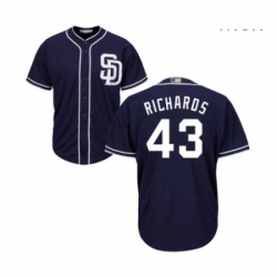 Mens San Diego Padres 43 Garrett Richards Replica Navy Blue Alternate 1 Cool Base Baseball Jersey 