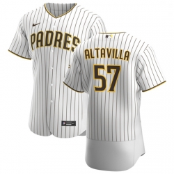 San Diego Padres 57 Dan Altavilla Men Nike White Brown Home 2020 Authentic Player Jersey