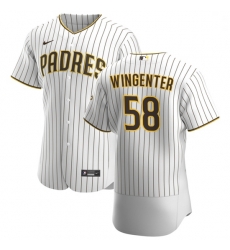 San Diego Padres 58 Trey Wingenter Men Nike White Brown Home 2020 Authentic Player Jersey