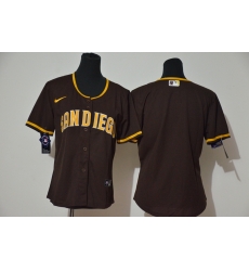 Women Padres Blank White Brown Cool Base Jerseys