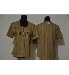 Women Padres Blank White Brown Cool Base Women Jersey