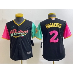 Women San Diego Padres 2 Xander Bogaerts Black City Connect Stitched Baseball Jersey  Run Small