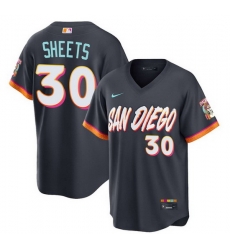 Women San Diego Padres 30 Gavin Sheets Obsidian 2026 City Connect Stadium Stitched Baseball Jersey Women San Diego Padres 30 Gavin Sheets Obsidian 2026 City Connect Stadium Stitched Baseball Jersey