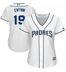 Womens Majestic San Diego Padres 19 Tony Gwynn Replica White Home Cool Base MLB Jersey