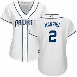 Womens Majestic San Diego Padres 2 Johnny Manziel Replica White Home Cool Base MLB Jersey