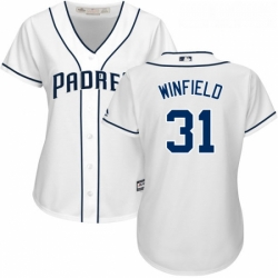 Womens Majestic San Diego Padres 31 Dave Winfield Authentic White Home Cool Base MLB Jersey