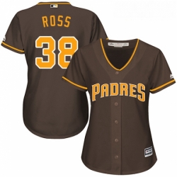 Womens Majestic San Diego Padres 38 Tyson Ross Replica Brown Alternate Cool Base MLB Jersey 