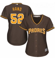 Womens Majestic San Diego Padres 52 Brad Hand Replica Brown Alternate Cool Base MLB Jersey 