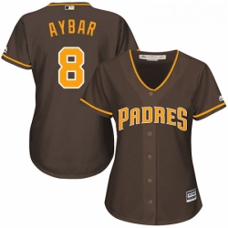 Womens San Diego Padres 8 Erick Aybar Brown Alternate Stitched MLB Jersey