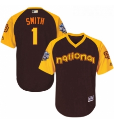 Youth Majestic San Diego Padres 1 Ozzie Smith Authentic Brown 2016 All Star National League BP Cool Base Cool Base MLB Jersey