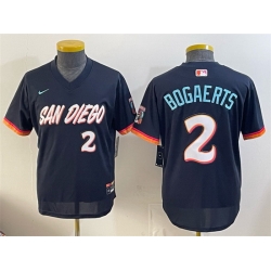 Youth San Diego Padres  2 Xander Bogaerts Obsidian 2026 City Connect Stadium Stitched Baseball Jersey