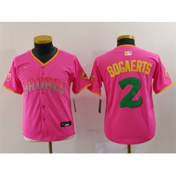 Youth San Diego Padres 2 Xander Bogaerts Pink Stitched Baseball Jersey