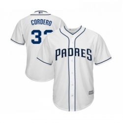 Youth San Diego Padres 33 Franchy Cordero Replica White Home Cool Base Baseball Jersey 