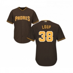 Youth San Diego Padres 38 Aaron Loup Replica Brown Alternate Cool Base Baseball Jersey 