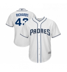 Youth San Diego Padres 43 Garrett Richards Replica White Home Cool Base Baseball Jersey 