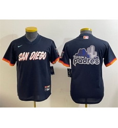 Youth San Diego Padres Team Big Logo Obsidian 2026 City Connect Stadium Stitched Baseball Jersey