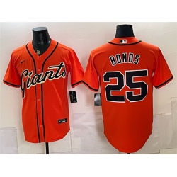 Men San Francisco Giants  25 Barry Bonds Orange Cool Base Stitched Baseball Jersey