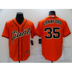 Men San Francisco Giants 35 Brandon Crawford Orange Stitched MLB Cool Base Nike Jersey