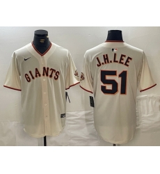 Men San Francisco Giants 51 Jung Hoo Lee Cream 2024 Home Limited Stitched Baseball Jersey