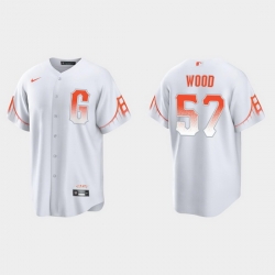 Men San Francisco Giants 57 Alex Wood Men 2021 City Connect White Fan Version Jersey