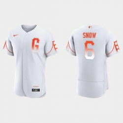 Men San Francisco Giants 6 Jt Snow Men 2021 City Connect Authentic White Jersey