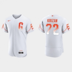 Men San Francisco Giants 72 Jason Krizan Men 2021 City Connect Authentic White Jersey