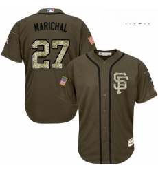 Mens Majestic San Francisco Giants 27 Juan Marichal Replica Green Salute to Service MLB Jersey