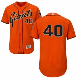 Mens Majestic San Francisco Giants 40 Madison Bumgarner Orange Alternate Flex Base Authentic Collection MLB Jersey