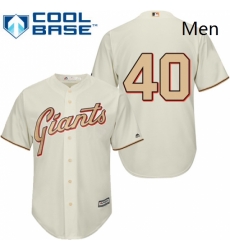 Mens Majestic San Francisco Giants 40 Madison Bumgarner Replica Cream Commemorative Cool Base MLB Jersey